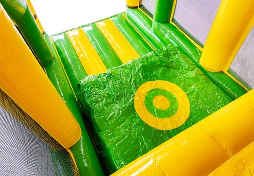 Coussin gonflable vert pour sauter parcours d'obstacles modulaire