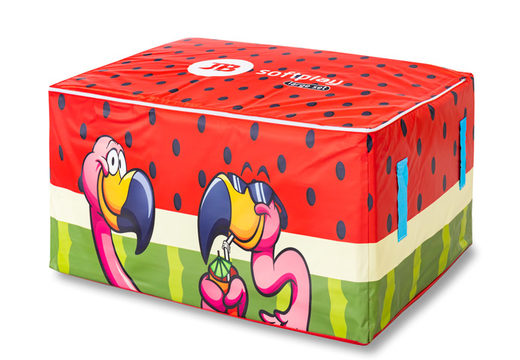 Boîte de rangement pour le softplay sur le thème Flamingo Hawaii à vendre chez JB