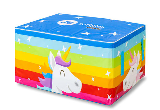 Boîte de rangement pour softplay sur le thème de la licorne en vente chez JB