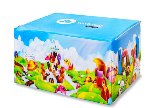 Boîte de rangement pour le soft play sur le thème des bonbons en vente chez JB