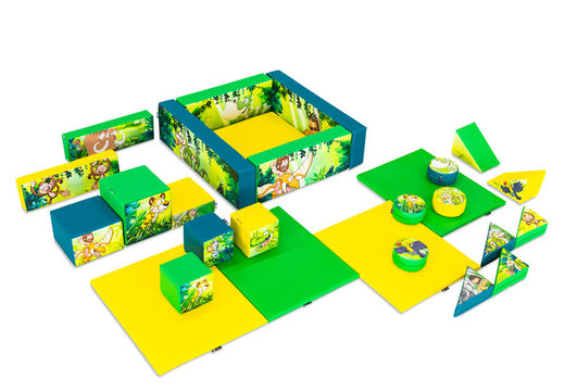 Ensemble de jeux XL sur le thème de la jungle dinosaure avec des blocs colorés pour jouer