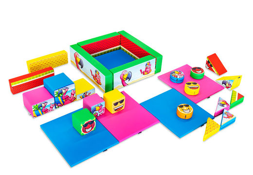 Ensemble de jeux XL sur le thème du flamant rose à Hawaii avec des blocs colorés pour jouer