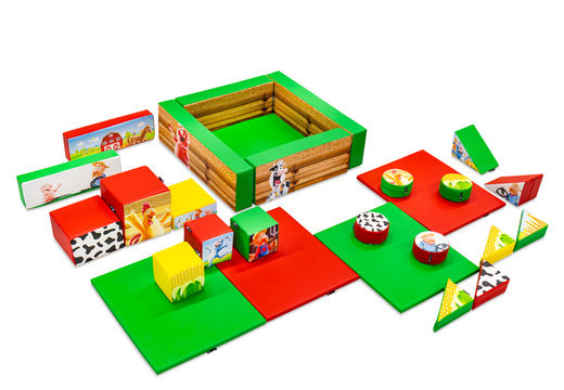 Ensemble de jeux XL sur le thème de la ferme avec des blocs colorés pour jouer