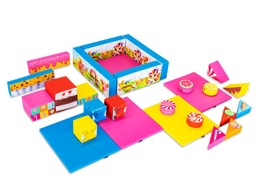 Ensemble de jeux XL sur le thème des bonbons avec des blocs colorés