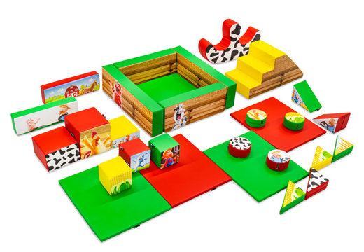 Ensemble de jeu XXL sur le thème de la ferme avec des blocs colorés à jouer