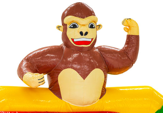 Figurine 3D sur le château gonflable Double Slide dans le thème Safari Gorilla