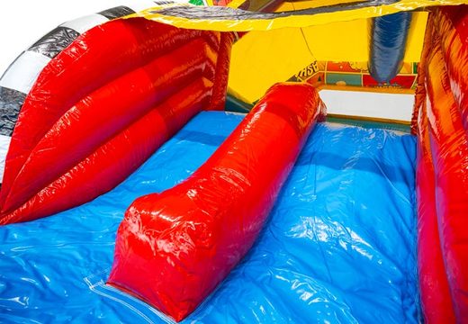 Achetez la glissière bleue, jaune et rouge du château gonflable Slide Combo Doubleslide chez JB