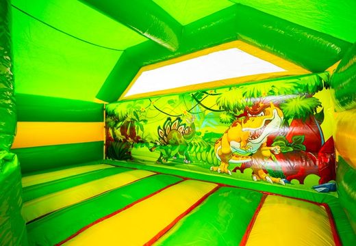Achetez en ligne un château gonflable Slide Combo Dubbelslide couvert sur le thème des dinosaures chez JB