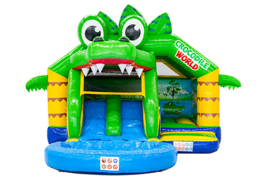 Achetez le château gonflable Double Slide Combo sur le thème du crocodile chez JB