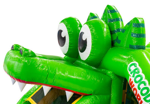 Figurine en 3D sur le château gonflable Slide Combo Doubleslide thème tête de crocodile