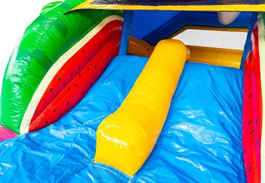 Achetez le toboggan bleu, jaune, rouge et vert du château gonflable Combo Double Slide chez JB