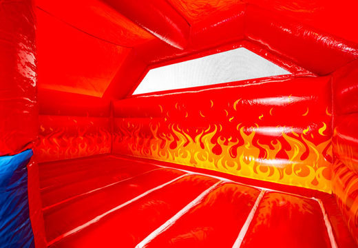 Château gonflable couvert Slide Combo Dubbelslide sur le thème des pompiers disponible à l'achat en ligne chez JB