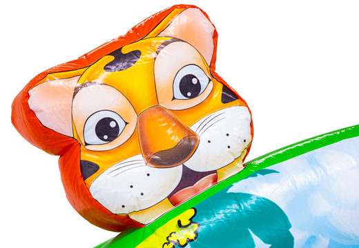 Figure de tigre 3D sur château gonflable montagne de jeu couverte thème jungle