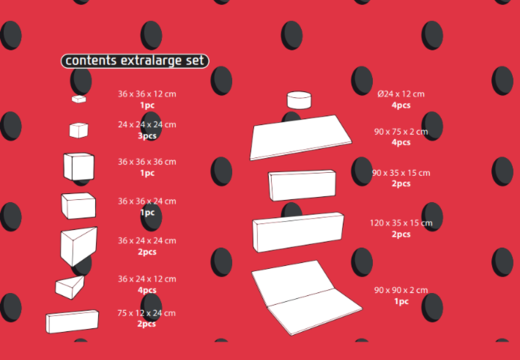 Commandez le contenu de l'ensemble Softplay XL sur le thème Flamant rose - Hawaï chez JB Meppel