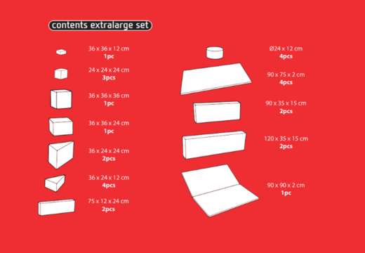 Commandez le contenu de l'ensemble Softplay XL sur le thème Montagnes russes chez JB Meppel