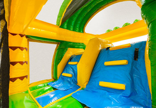 Mur d'escalade du thème Safari Gorilla Multiplay dubbelslide en bleu, jaune, vert