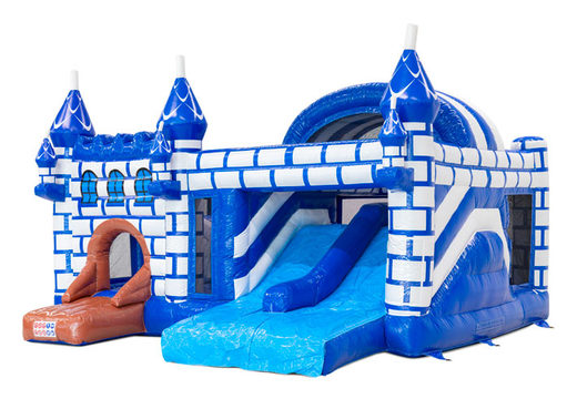 Achetez en ligne le château gonflable Multiplay avec impression de briques et toboggan