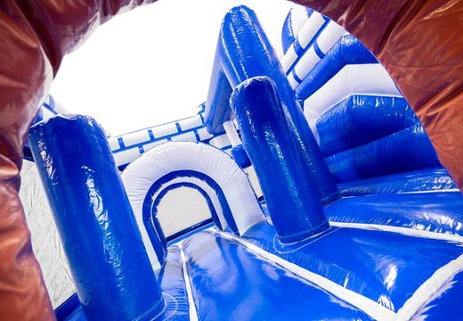 Intérieur du château gonflable Dubbelslide Multiplay Bleu Blanc Marron