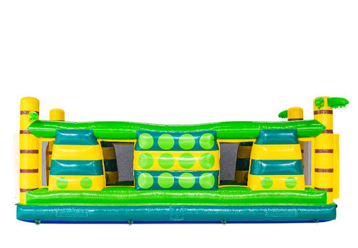 Parcours d'obstacles modulaire sur le thème du crocodile, vert jaune bleu